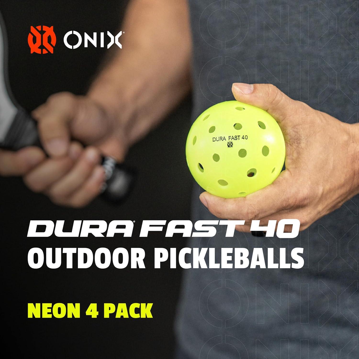 Pelotas de Pickleball Onix Dura 40 - 4 Paquete Neón