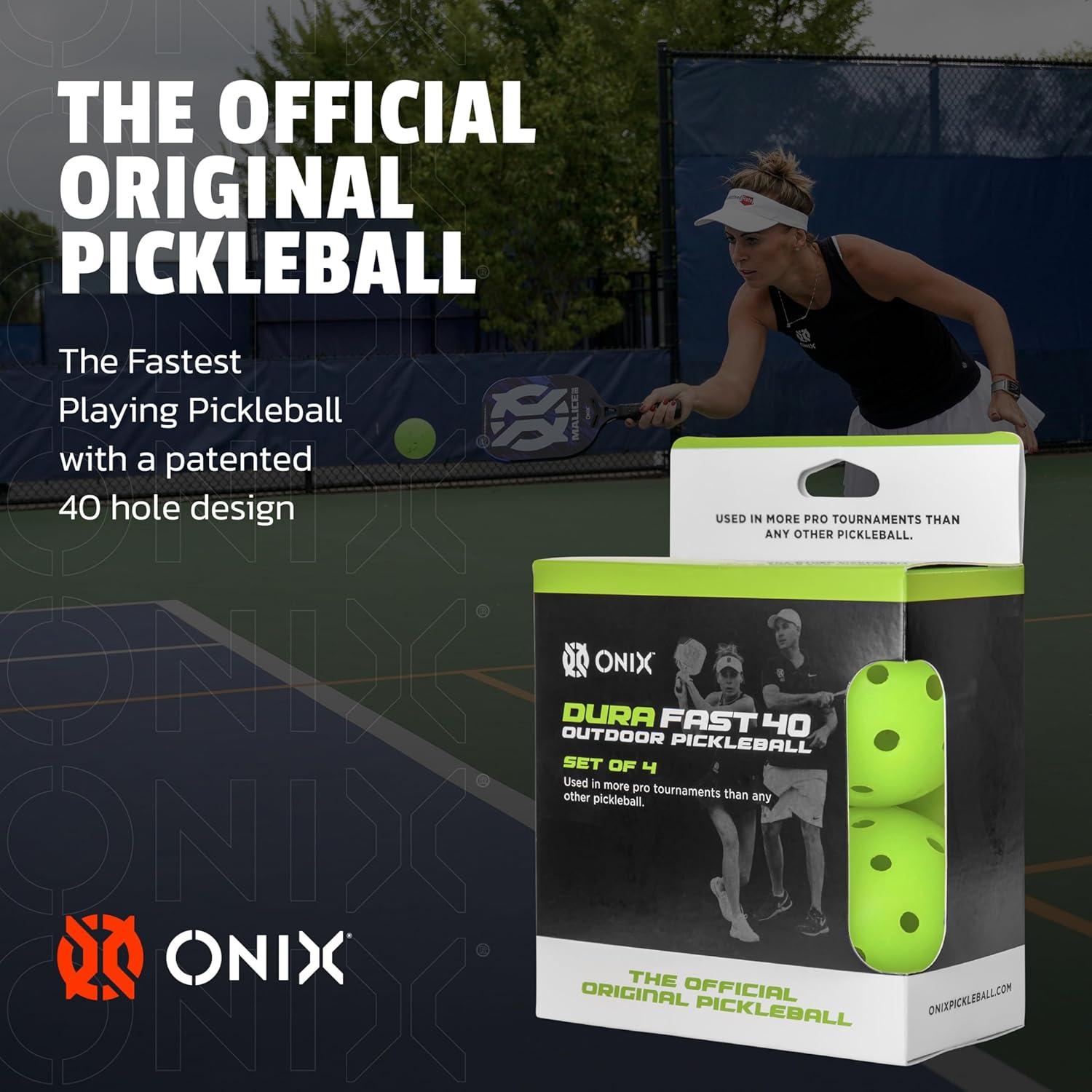 Pelotas de Pickleball Onix Dura 40 - 4 Paquete Neón