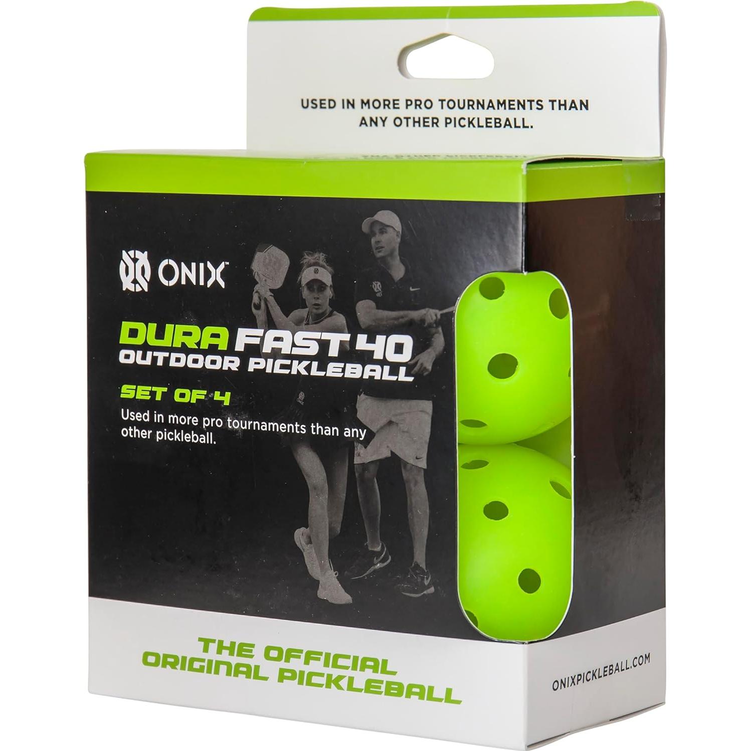 Pelotas de Pickleball Onix Dura 40 - 4 Paquete Neón