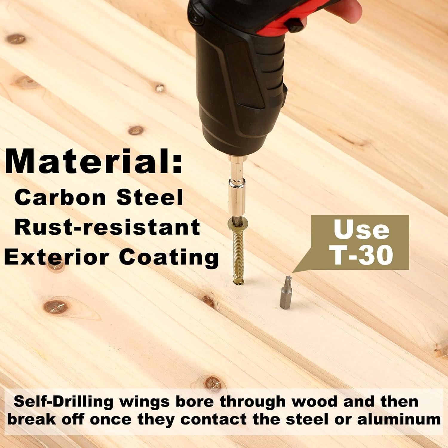 100 Tornillos Autoperforantes Madera a Metal Yaocom 6.35x69.85mm