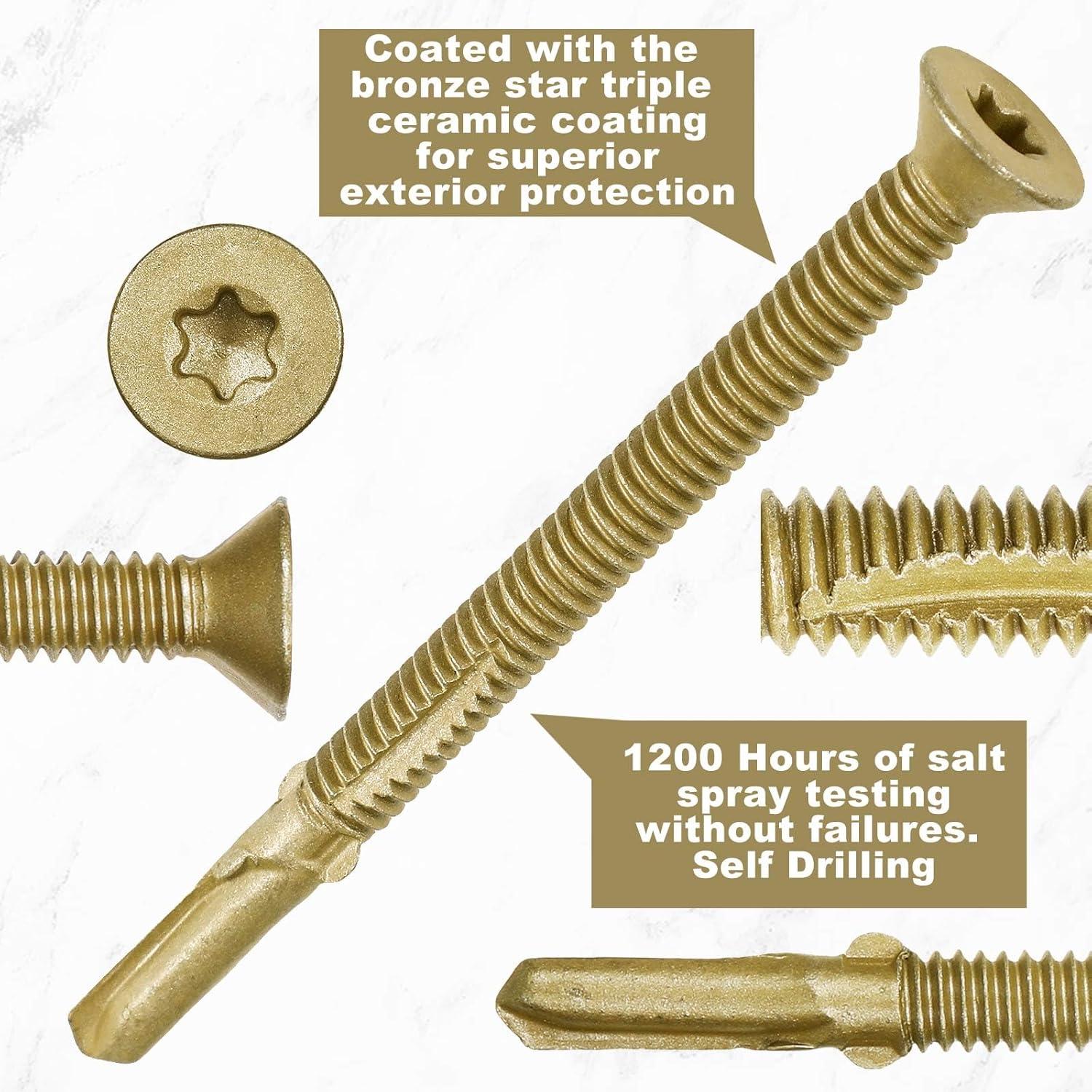 100 Tornillos Autoperforantes Madera a Metal Yaocom 6.35x69.85mm