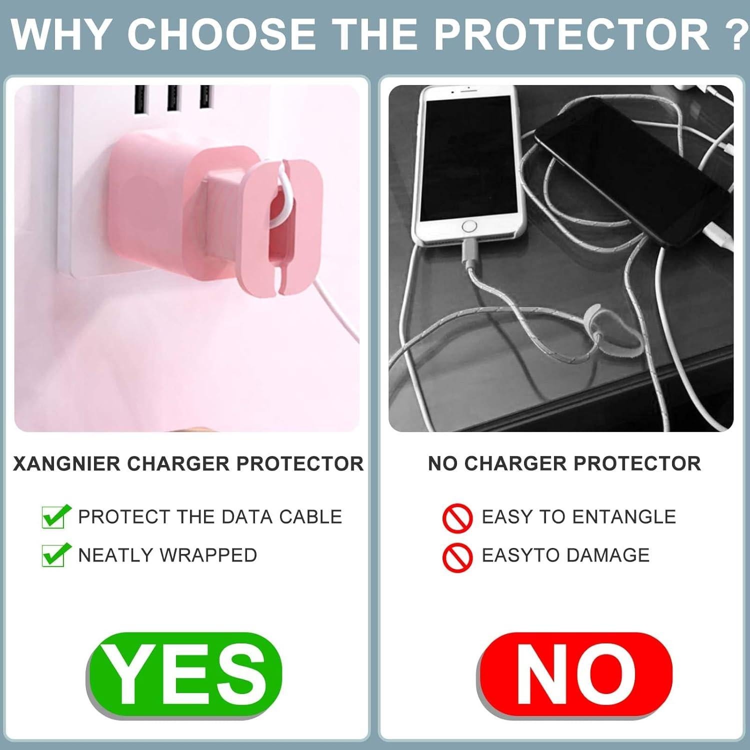 Protector de Cargador de Silicona XANGNIER 2 en 1 - Paquete de 4