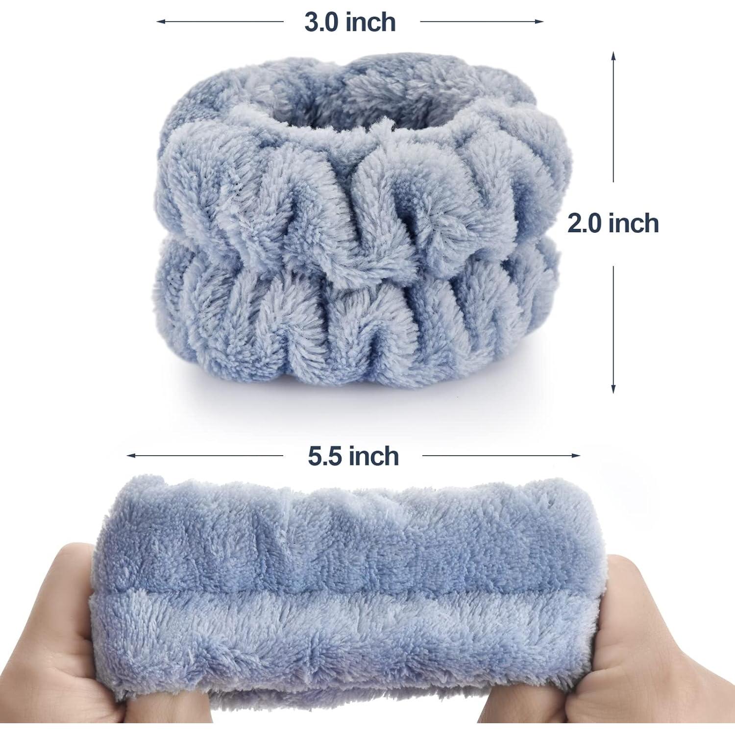 Toallas de Muñeca Dorbetar para Lavar la Cara - 2 Pcs Cian