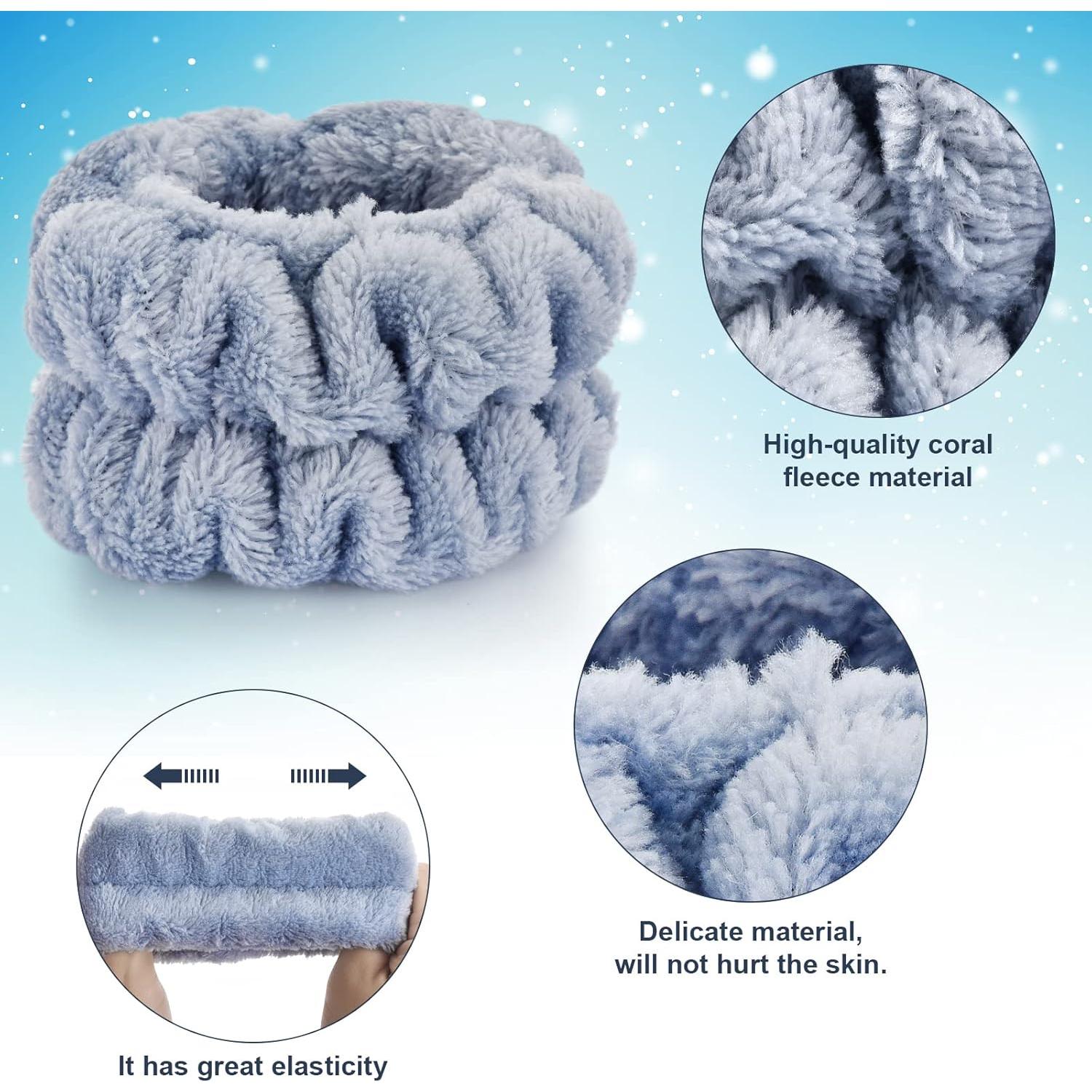 Toallas de Muñeca Dorbetar para Lavar la Cara - 2 Pcs Cian