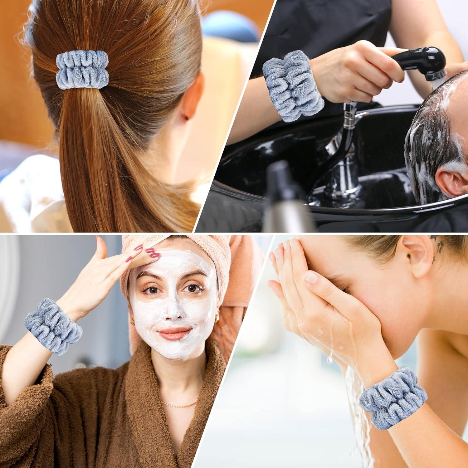 Toallas de Muñeca Dorbetar para Lavar la Cara - 2 Pcs Cian