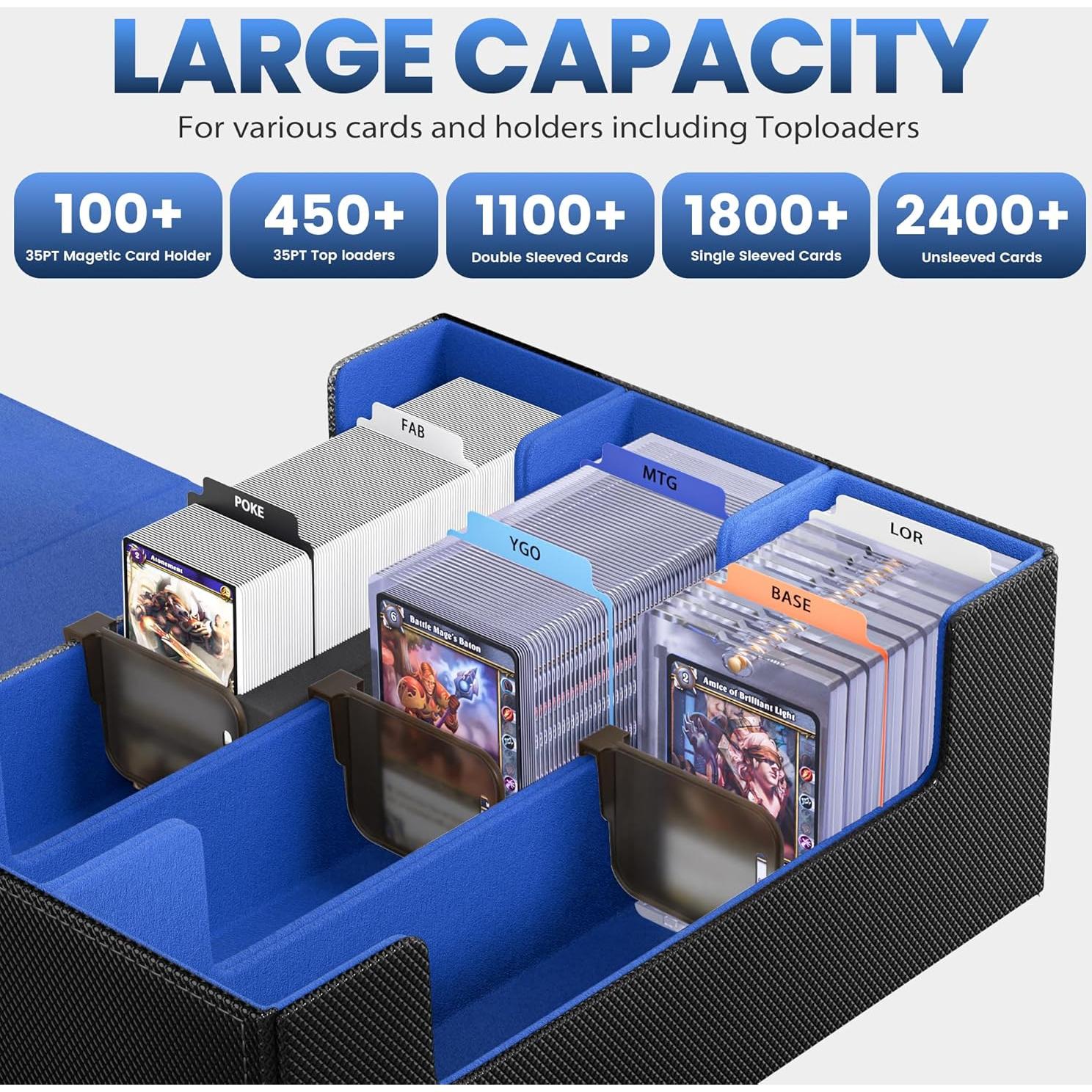 Caja de Almacenamiento de Cartas Co-opting 1800+ con Divisores