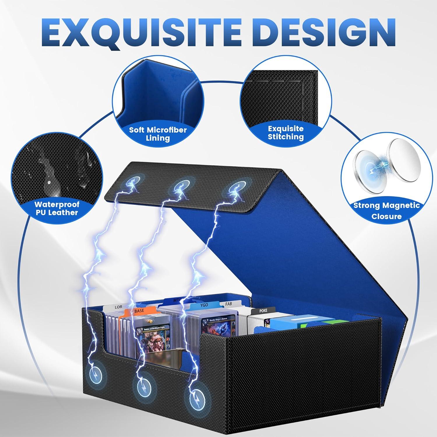 Caja de Almacenamiento de Cartas Co-opting 1800+ con Divisores