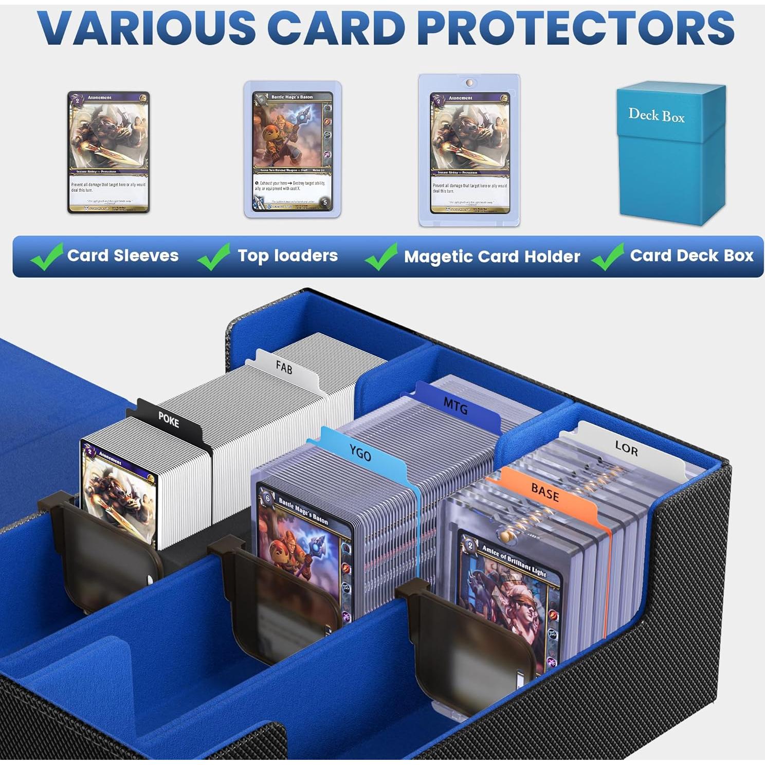 Caja de Almacenamiento de Cartas Co-opting 1800+ con Divisores