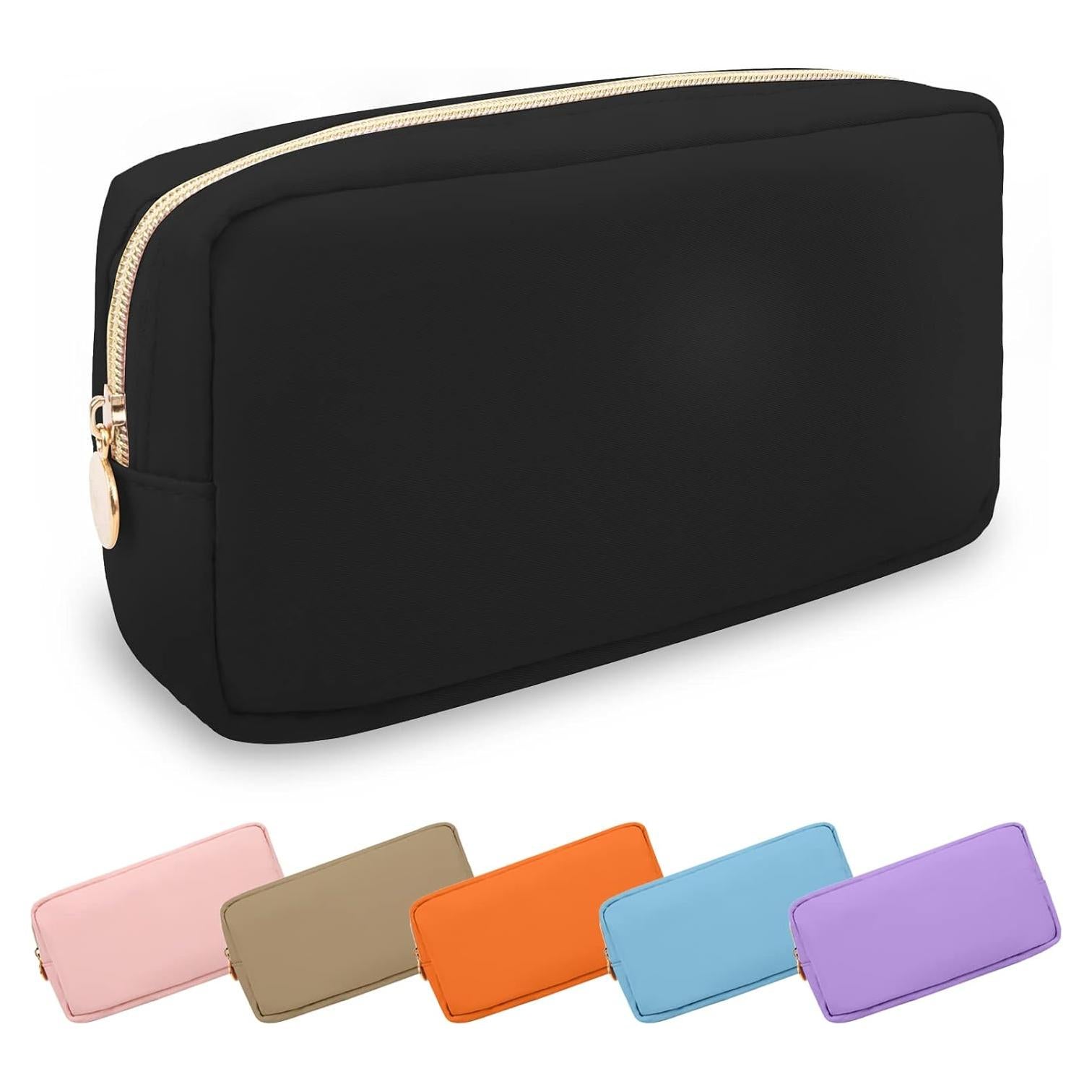 Bolsa de Maquillaje Pequeña UIXIZQ Impermeable Negra 24.1x5.1x12.7cm