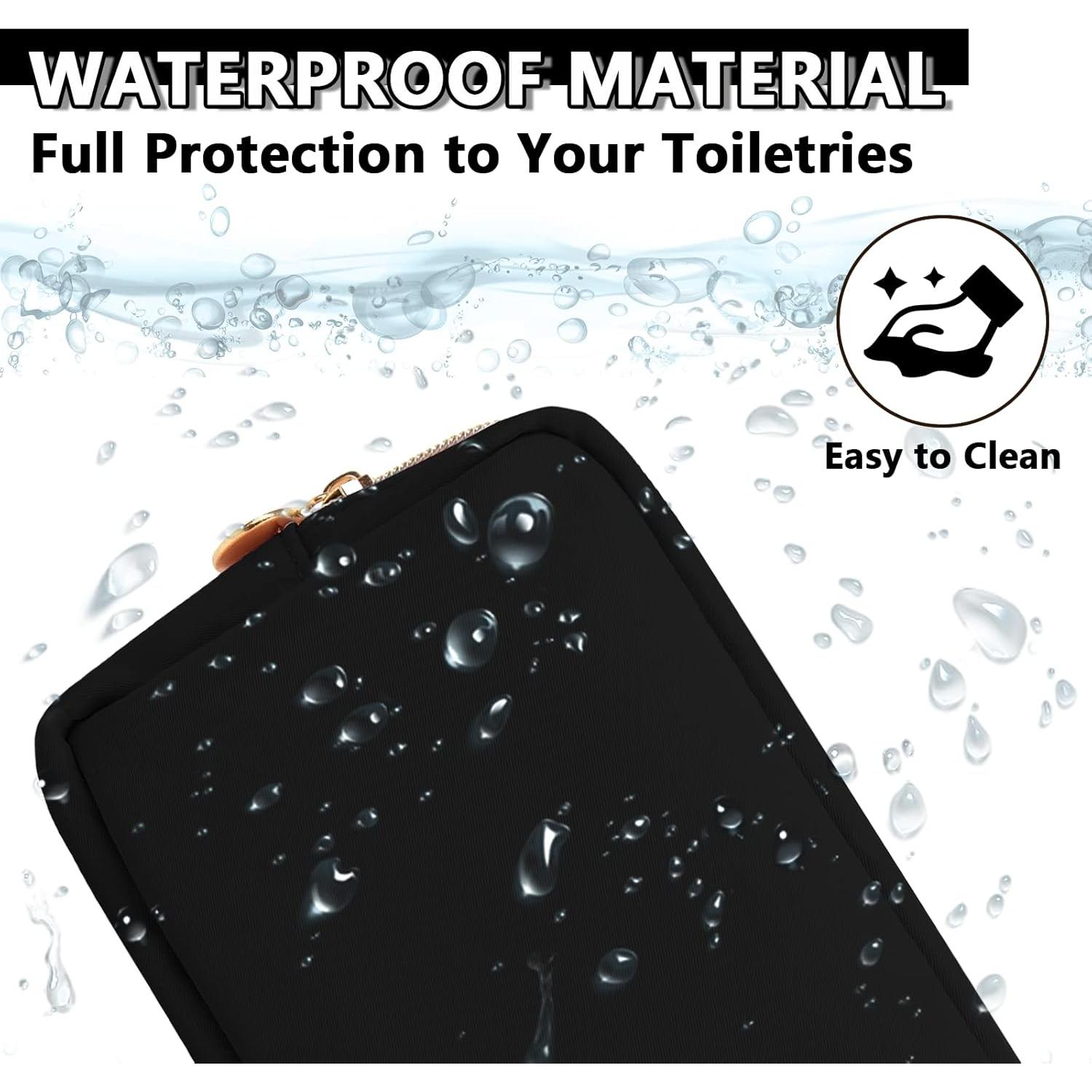 Bolsa de Maquillaje Pequeña UIXIZQ Impermeable Negra 24.1x5.1x12.7cm