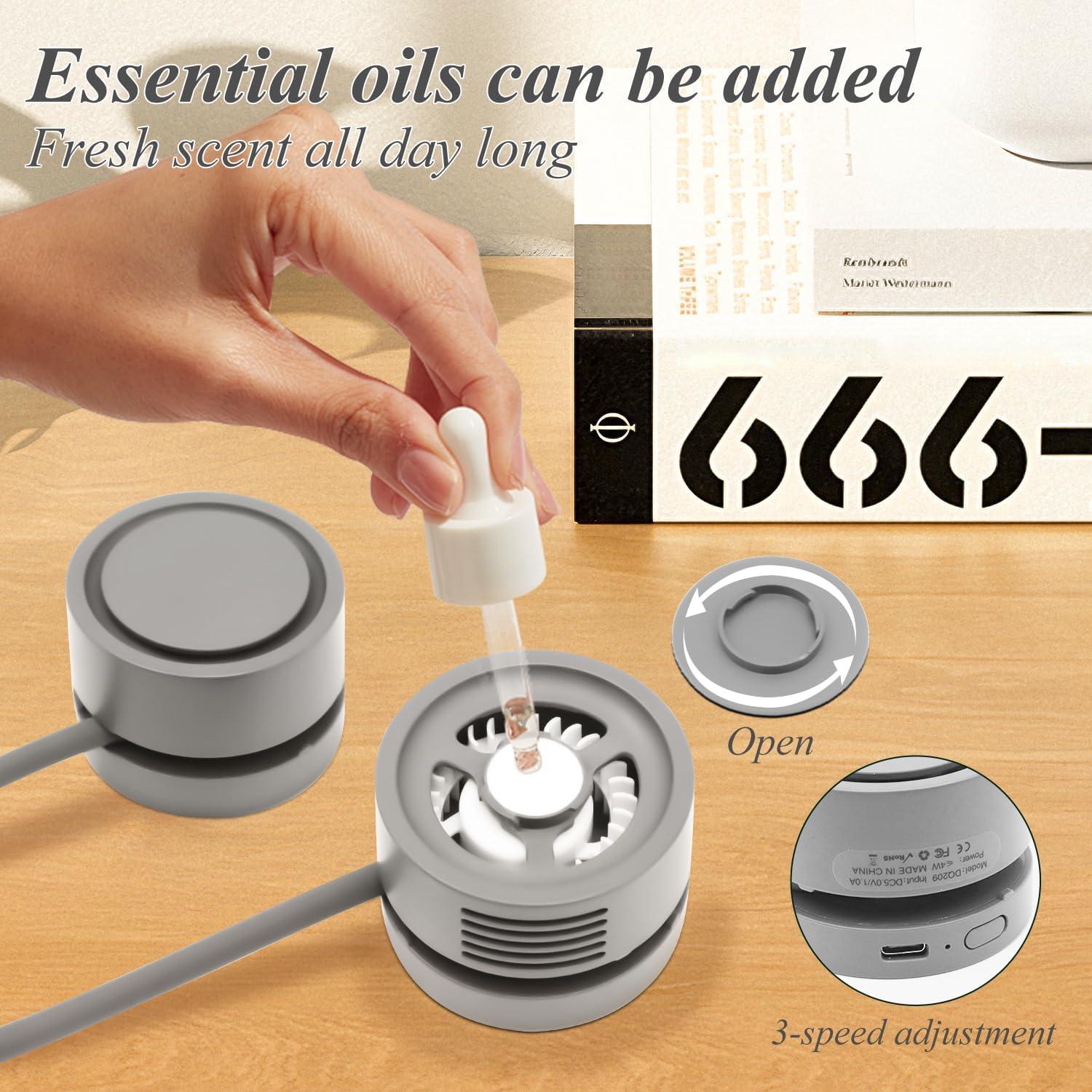 Ventilador de Cuello Plegable Genérico A1 USB 3 Velocidades Gris