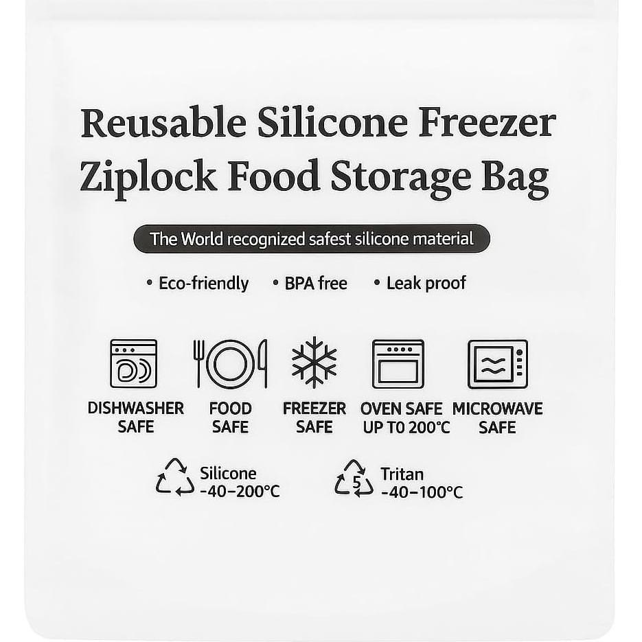 Bolsas de Almacenamiento de Silicona Reutilizables ecoZippie 3-Pack