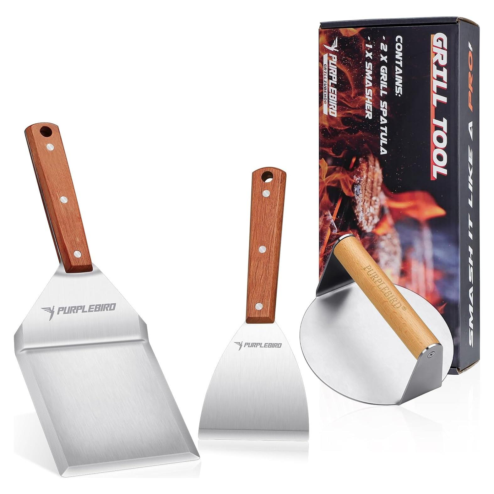 Kit de Prensa para Hamburguesas PURPLEBIRD 3 Piezas Acero Inoxidable