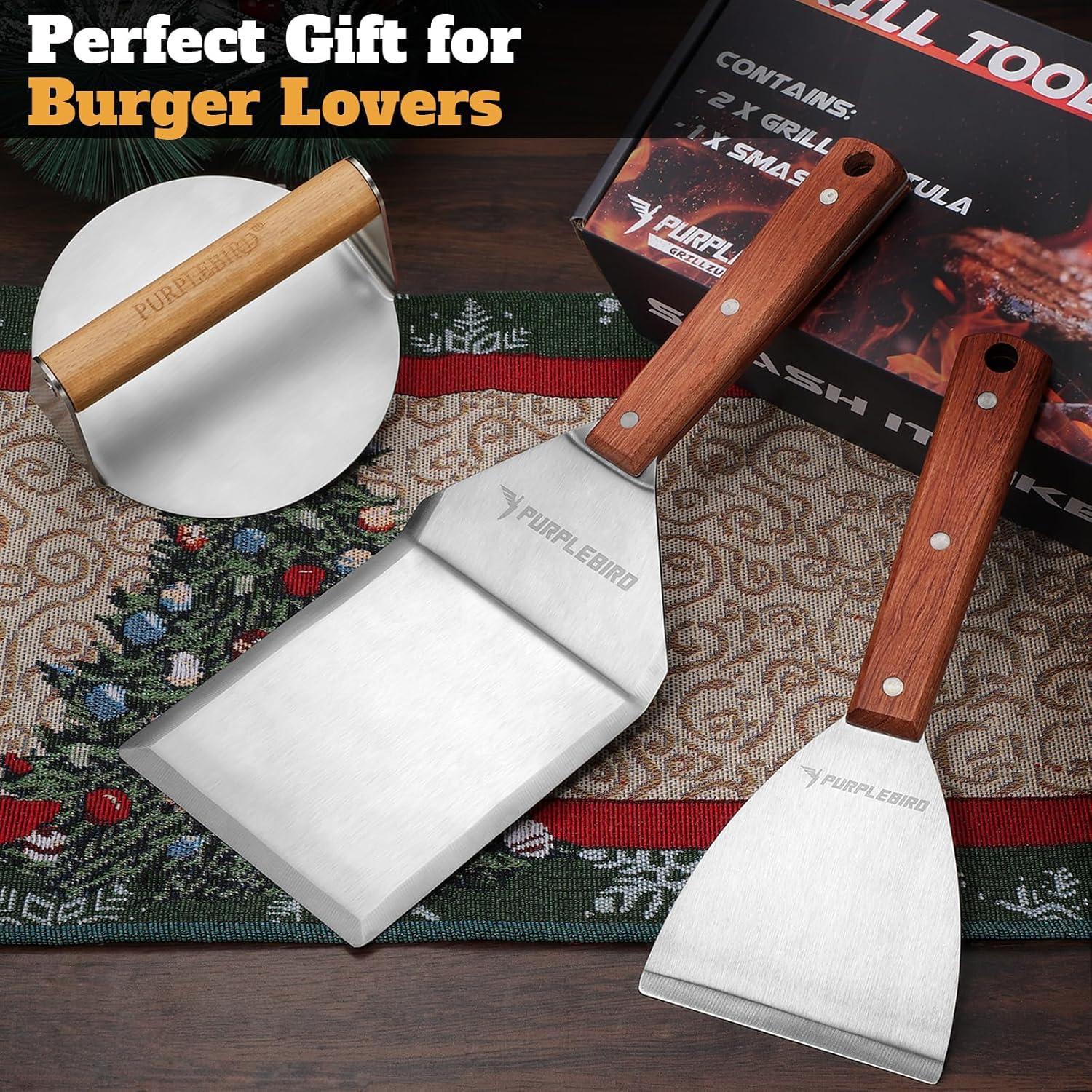 Kit de Prensa para Hamburguesas PURPLEBIRD 3 Piezas Acero Inoxidable