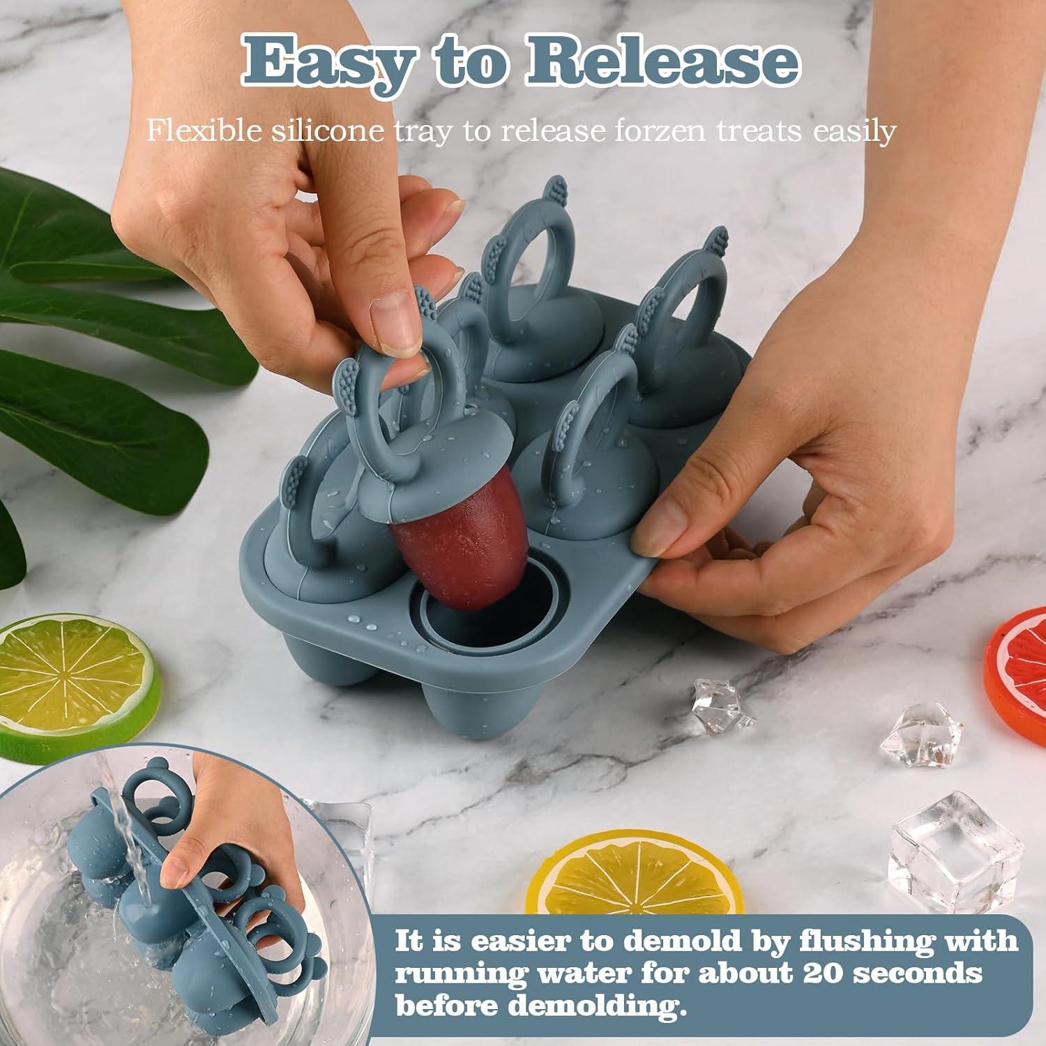 Moldes de Paletas de Silicona BokingOne 6 Cavidades Azul