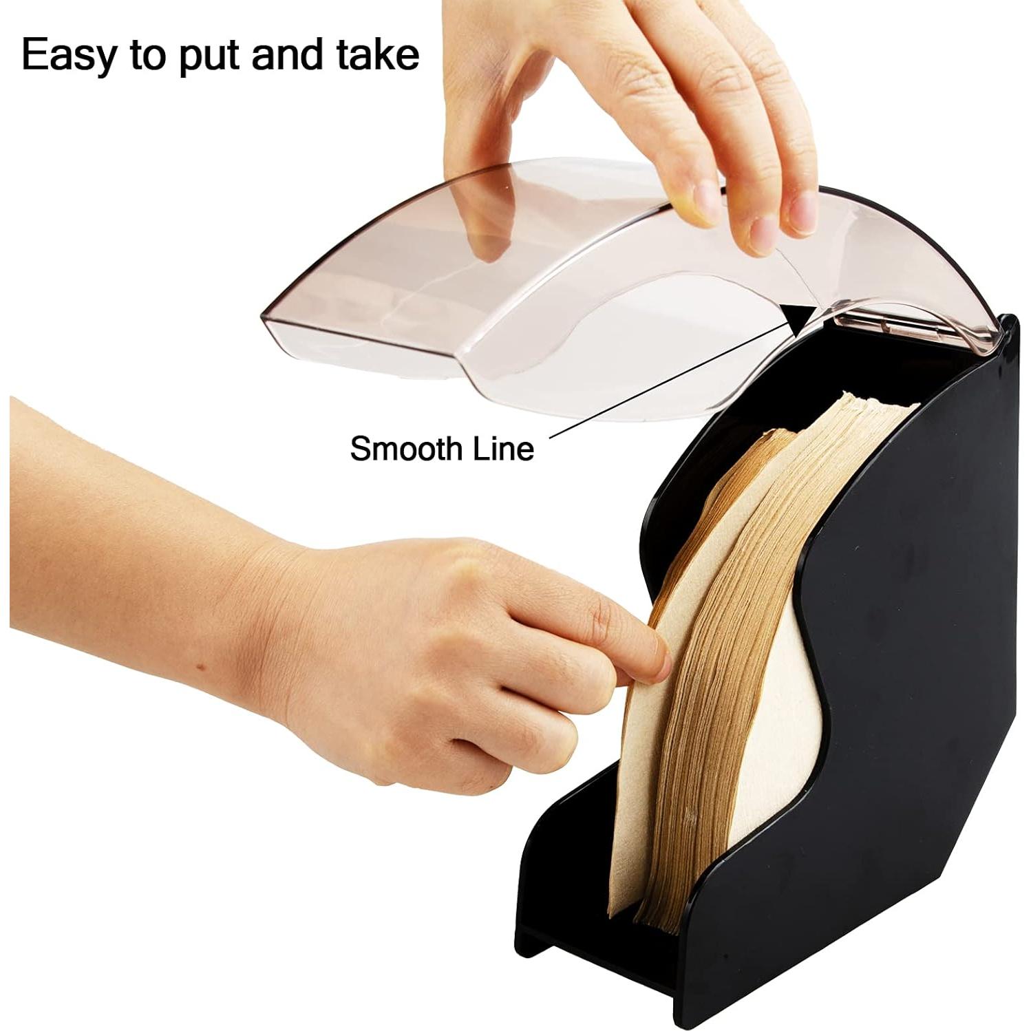 Soporte para Filtros de Café HOMEE, Capacidad 100 Pcs, Negro