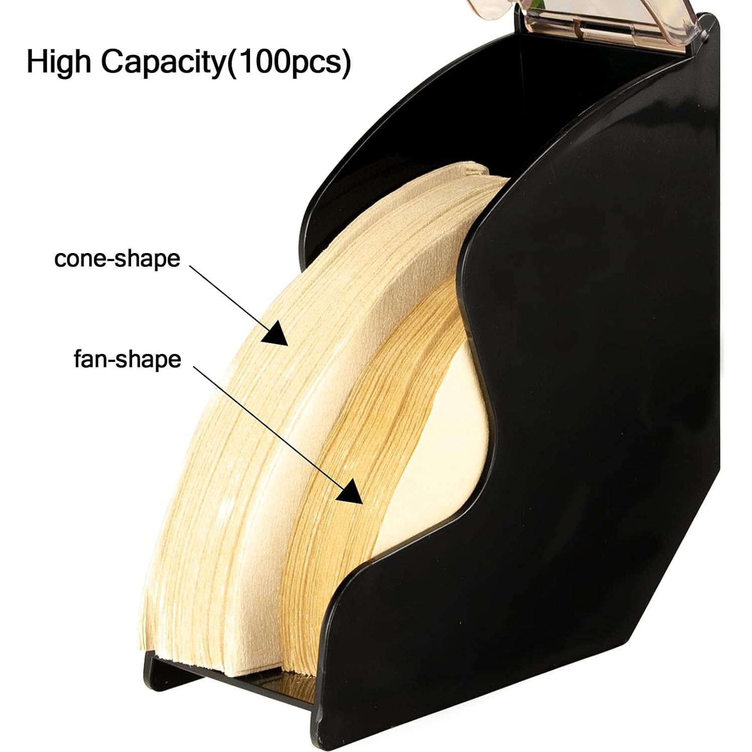 Soporte para Filtros de Café HOMEE, Capacidad 100 Pcs, Negro