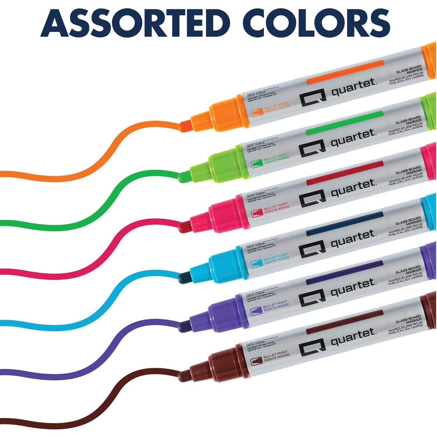 Marcadores de Borrado en Seco Quartet, Punta de Bala, 6 Colores