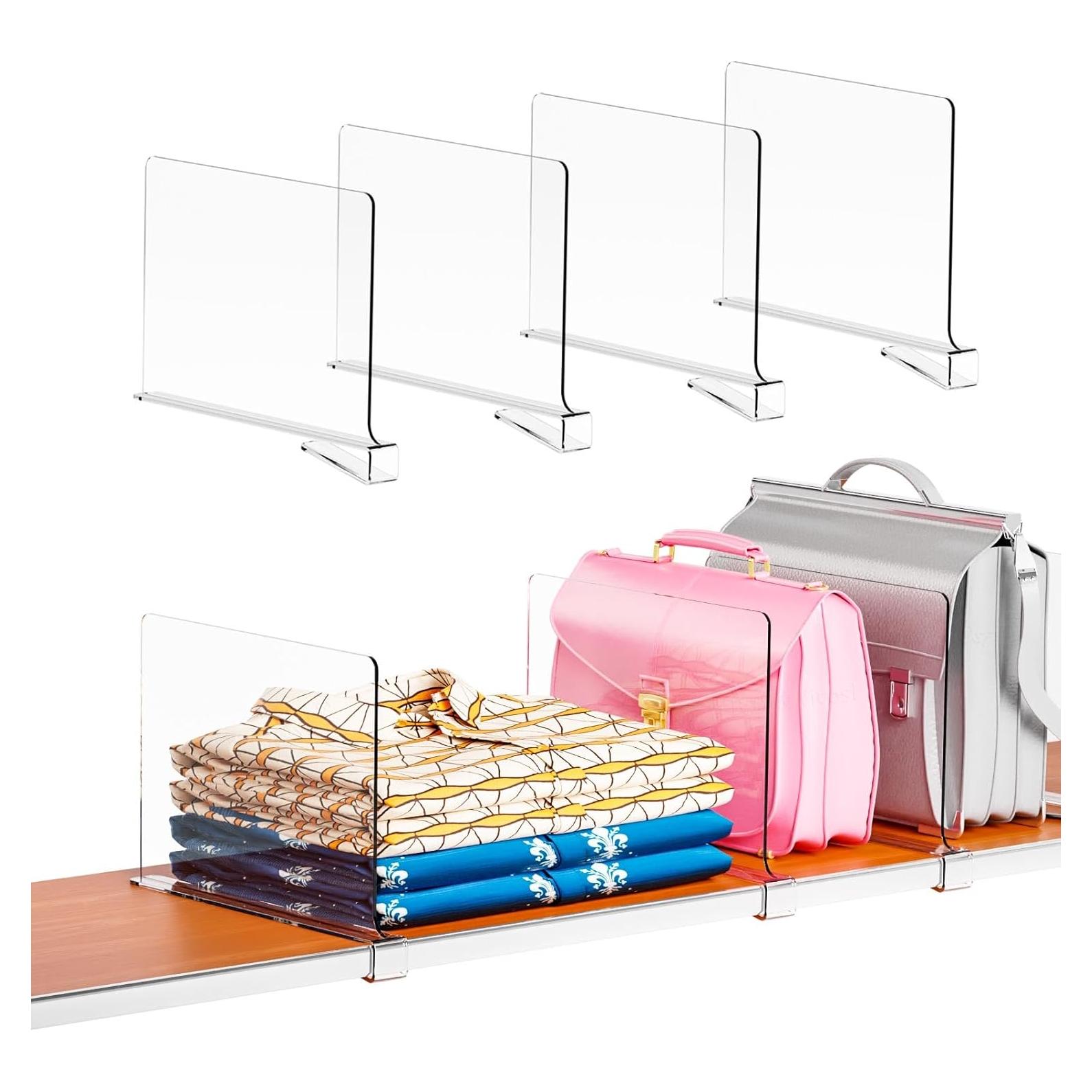Divisores de Estante Acrílico SuoXing 4 Piezas 20.32 cm