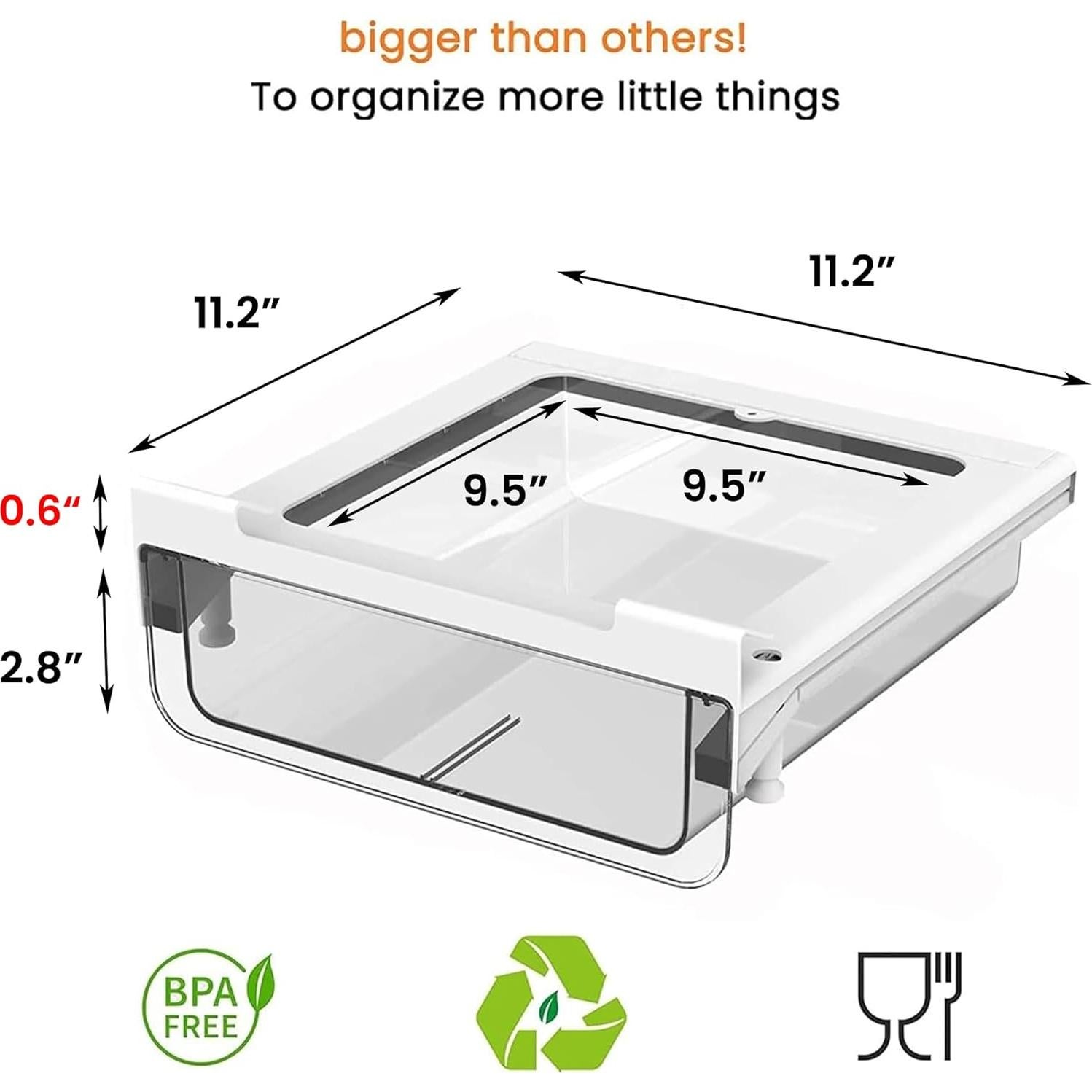 Organizador Cajón Bajo Estante Vacane 28.5x10.9 cm Transparente