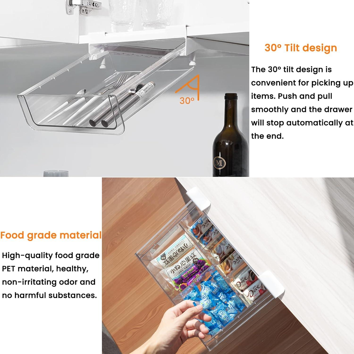 Organizador Cajón Bajo Estante Vacane 28.5x10.9 cm Transparente