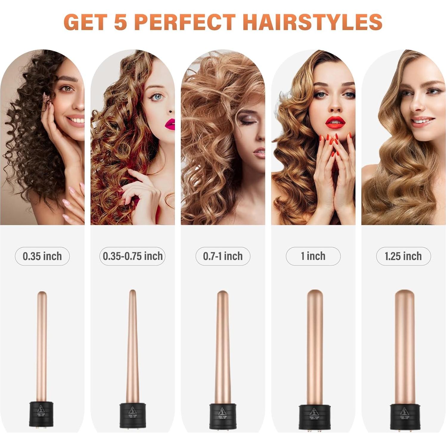 Rizador de Cabello 5 en 1 Janelove Cerámica Temperatura Ajustable