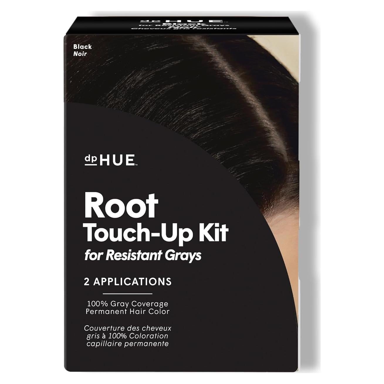 dpHUE Kit Retoque Raíces Canas Resistentes Negro - 2 Aplicaciones
