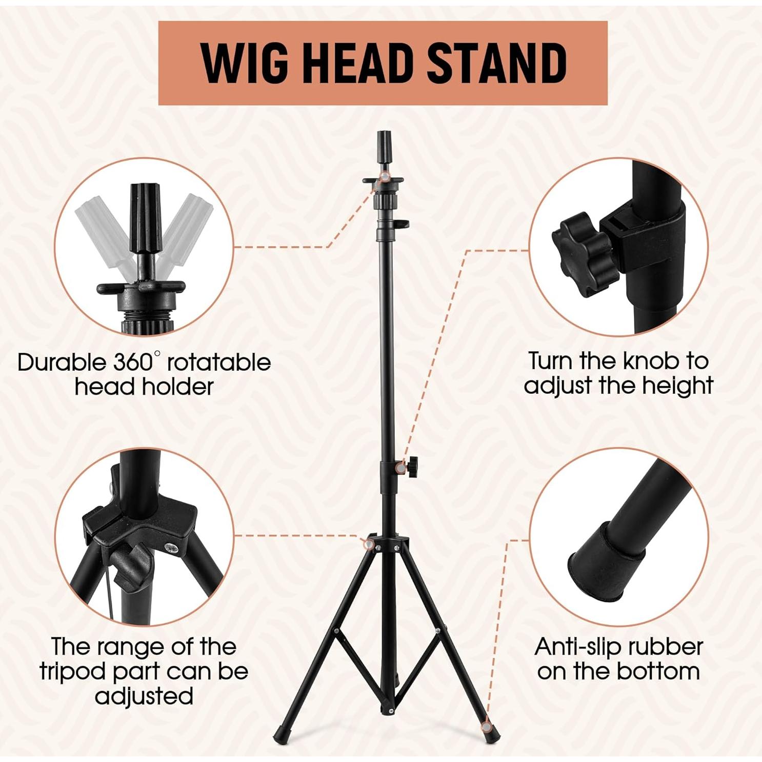Soporte de Trípode Alto para Pelucas GOODOFFERPLACE 95-129 cm