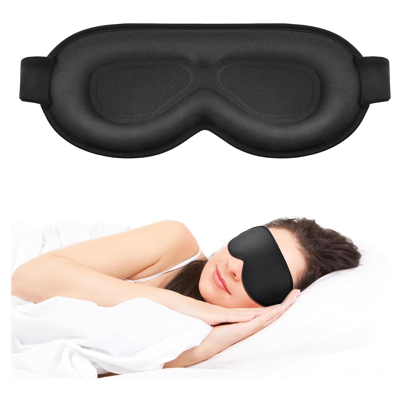 Máscara de Sueño 3D VENMATE Ajustable Bloqueadora de Luz Negra