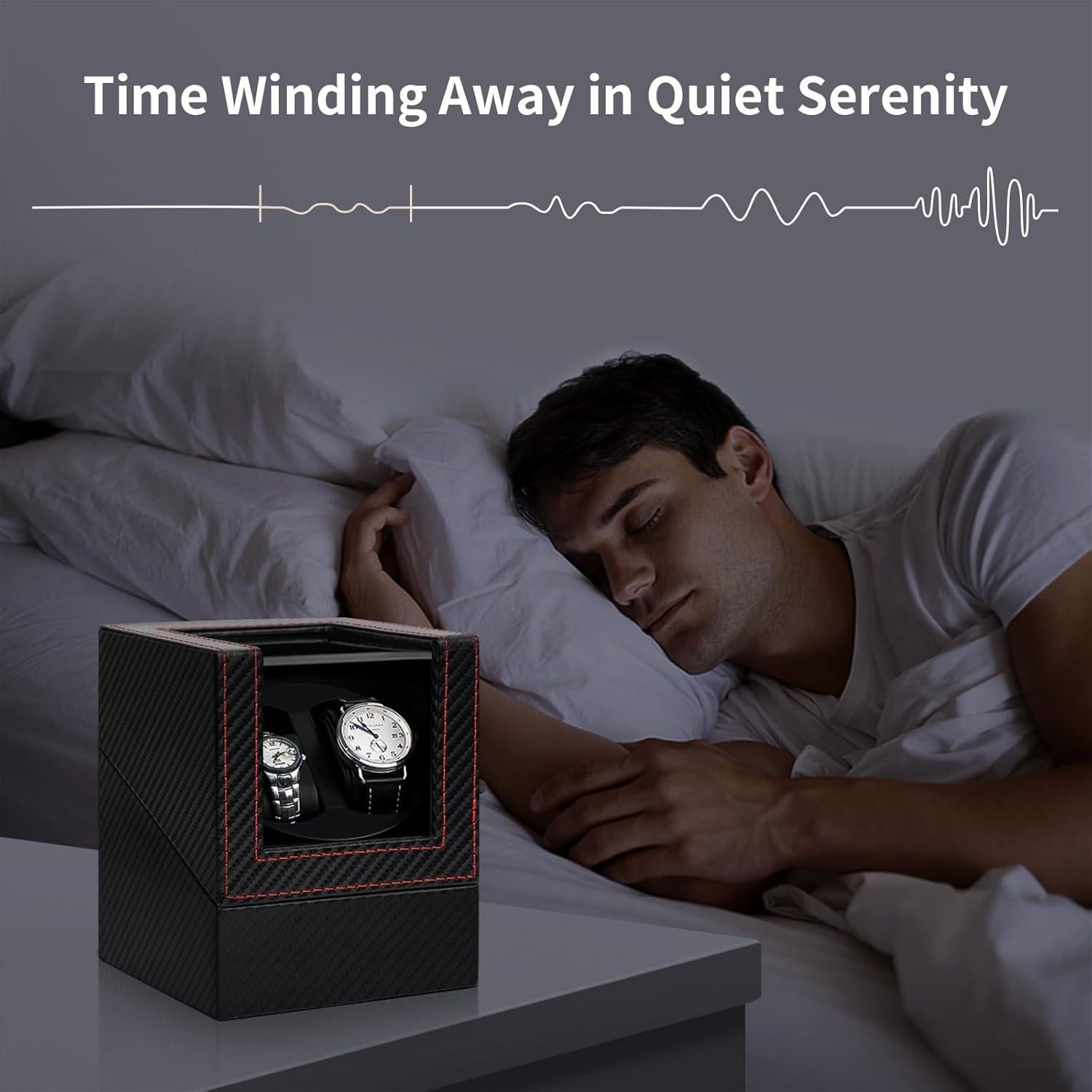 Winder de Reloj Doble SHOWPIN - Silencioso, Cuero Vegano, USB