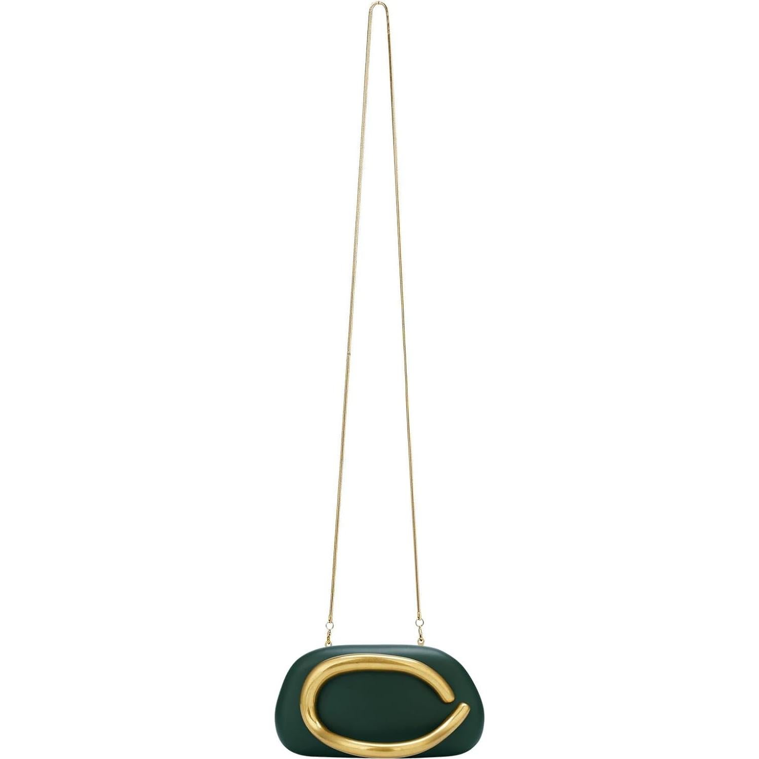 Bolso Clutch de PU Verde Ceniza Rkrouco para Mujeres 18.5x6.5x10 cm