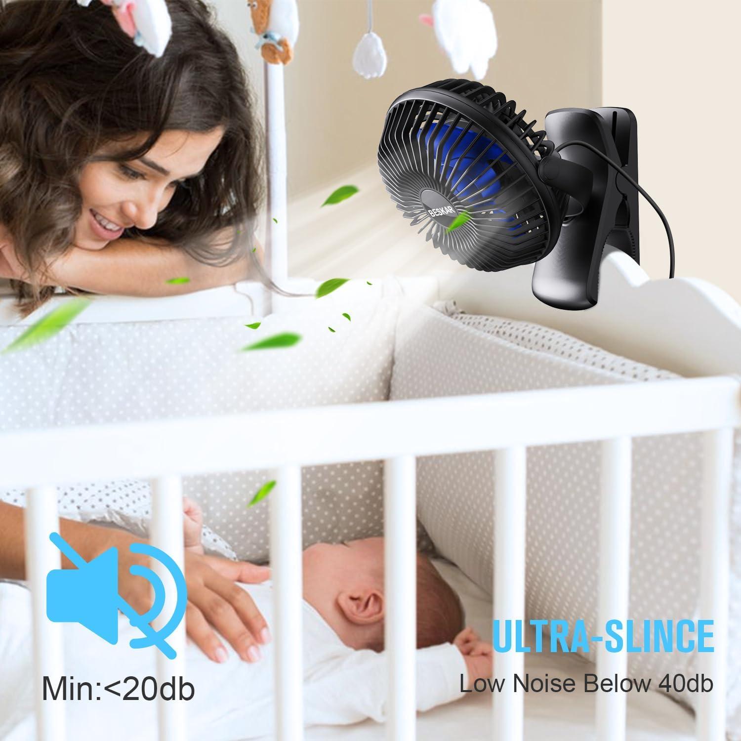 Ventilador Clip USB BESKAR ZLS-E300 3 Velocidades Silencioso