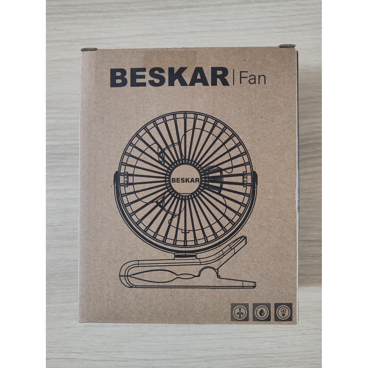 Ventilador Clip USB BESKAR ZLS-E300 3 Velocidades Silencioso