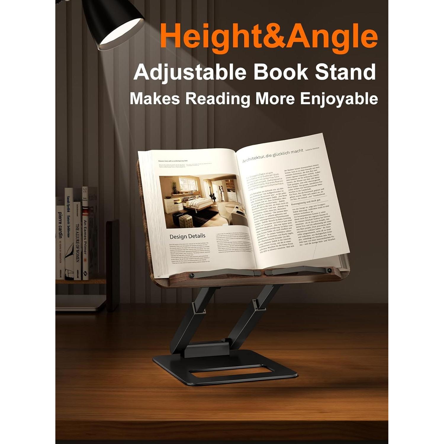 Soporte Telescópico para Libros Tounee - Ajustable 50.8 cm Negro