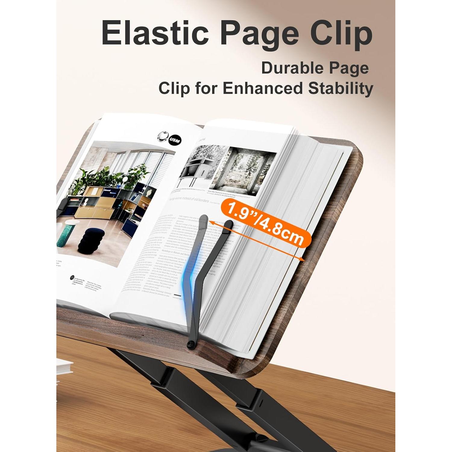 Soporte Telescópico para Libros Tounee - Ajustable 50.8 cm Negro