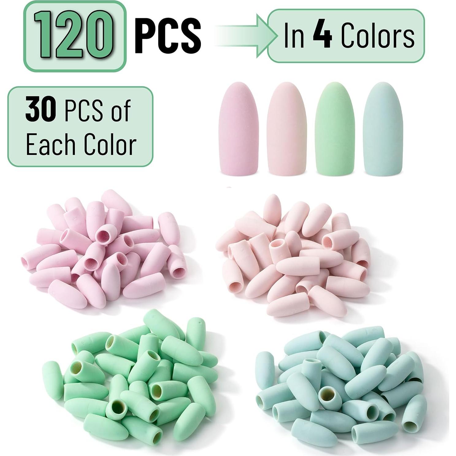 Borradores para lápices Mr. Pen, paquete de 120 colores pastel