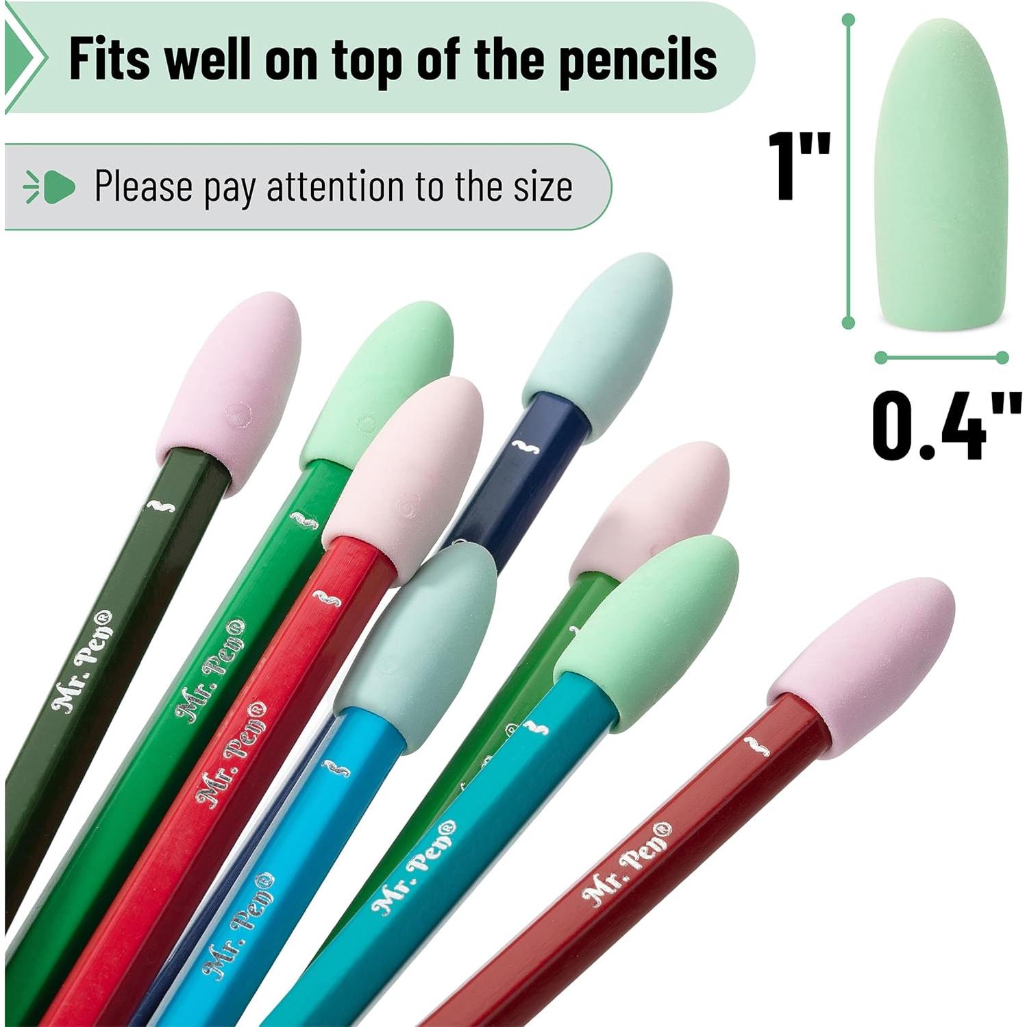 Borradores para lápices Mr. Pen, paquete de 120 colores pastel