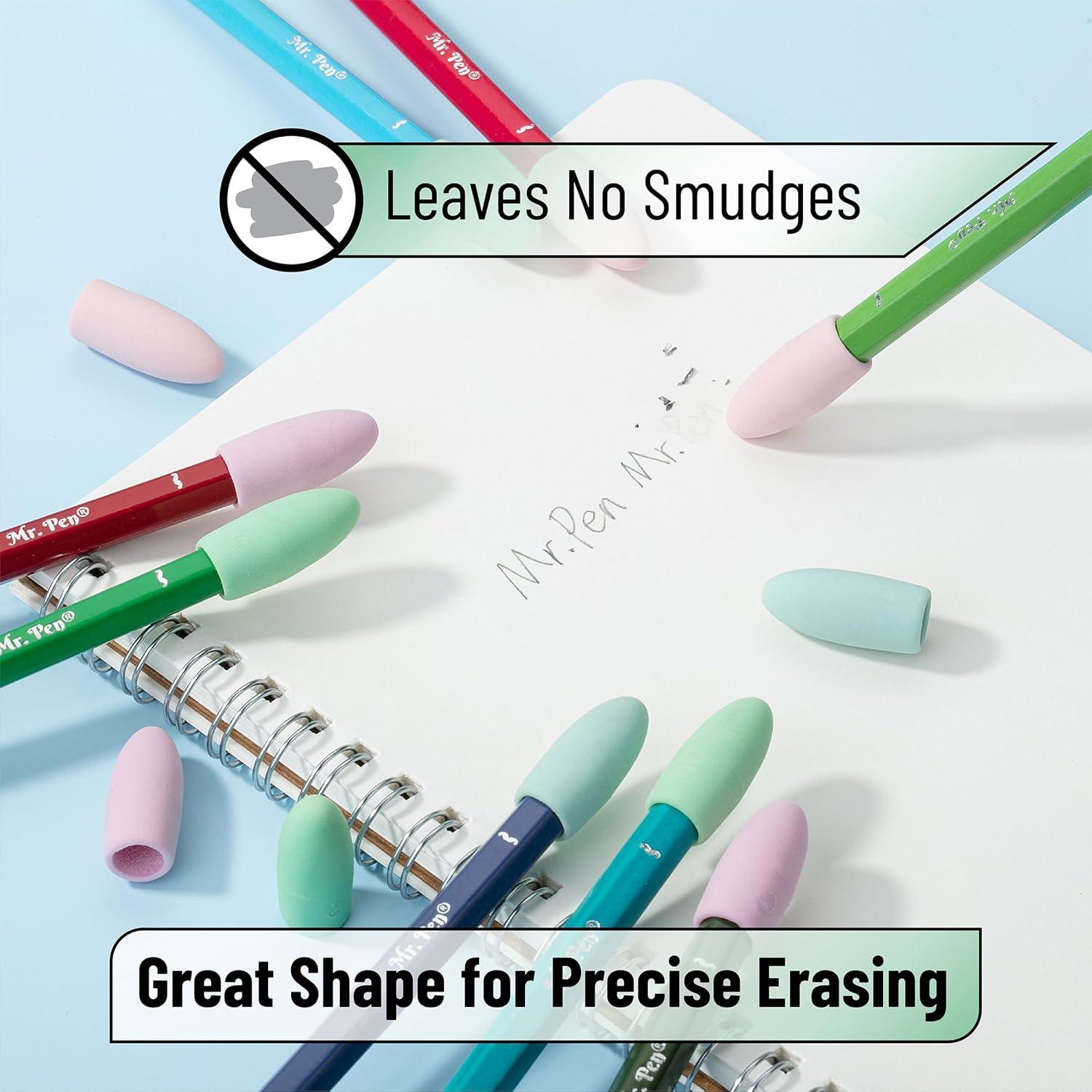 Borradores para lápices Mr. Pen, paquete de 120 colores pastel
