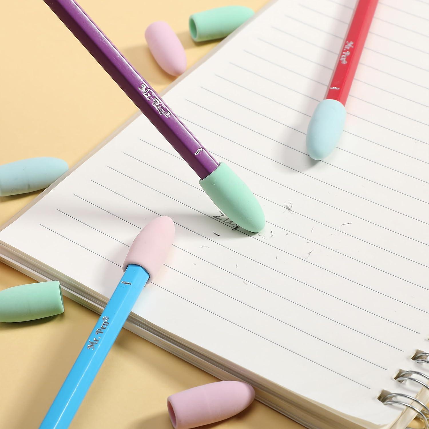 Borradores para lápices Mr. Pen, paquete de 120 colores pastel