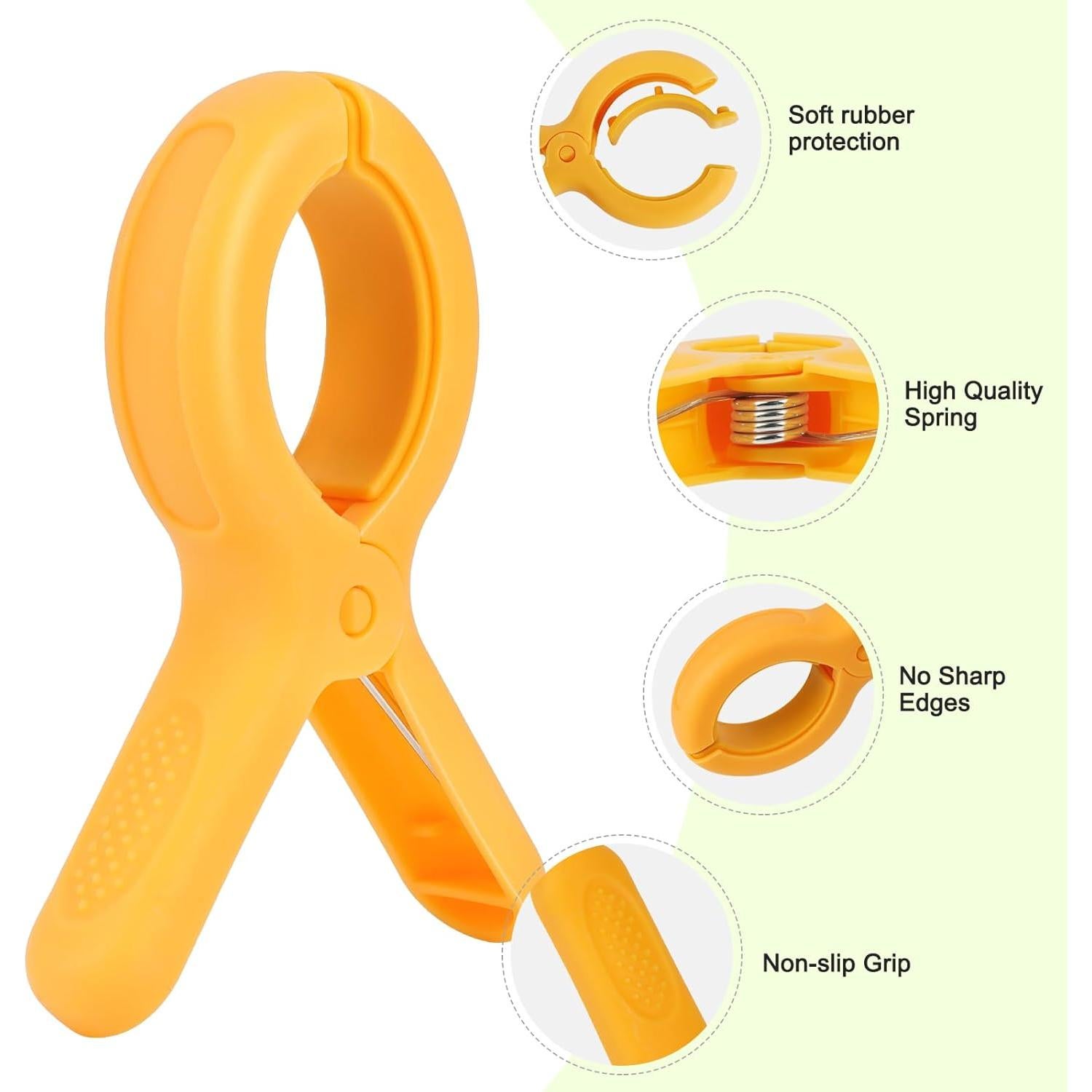 Pinzas de Toalla de Playa Jumbo Loadsky 12.95 cm 8 Pcs Coloridas