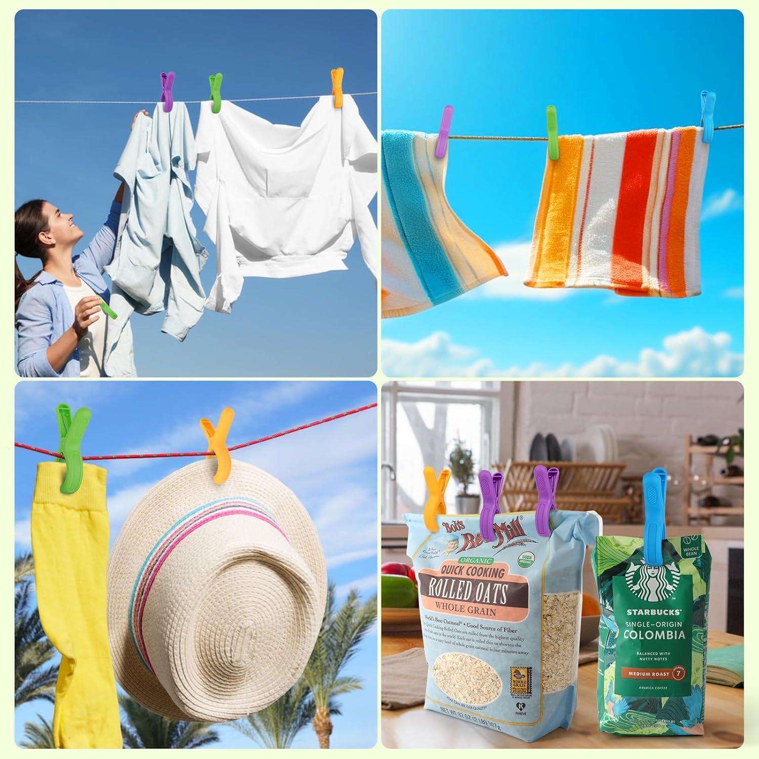 Pinzas de Toalla de Playa Jumbo Loadsky 12.95 cm 8 Pcs Coloridas