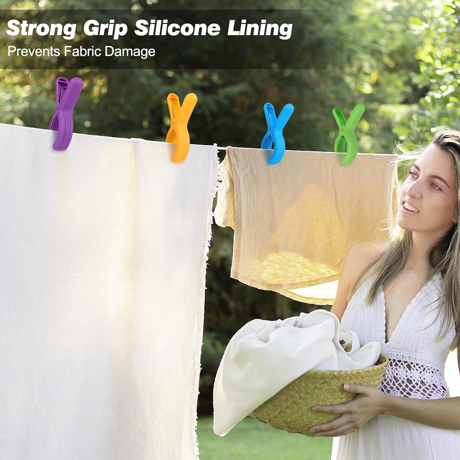 Pinzas de Toalla de Playa Jumbo Loadsky 12.95 cm 8 Pcs Coloridas