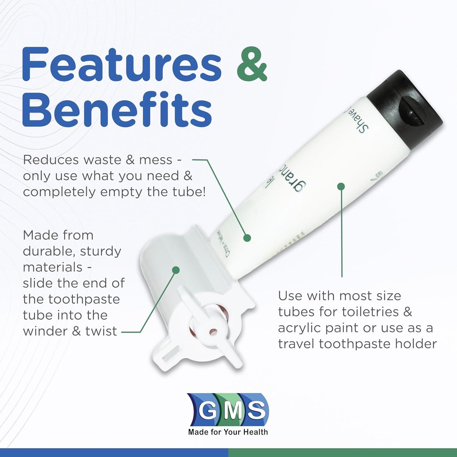 Enrollador de Tubos GMS - Dispensador de Pasta de Dientes y Cremas