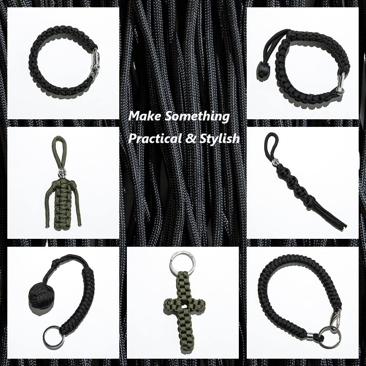 Cuerda Paracord 550 Fetefest 30.48M Nylon Resistente Negro