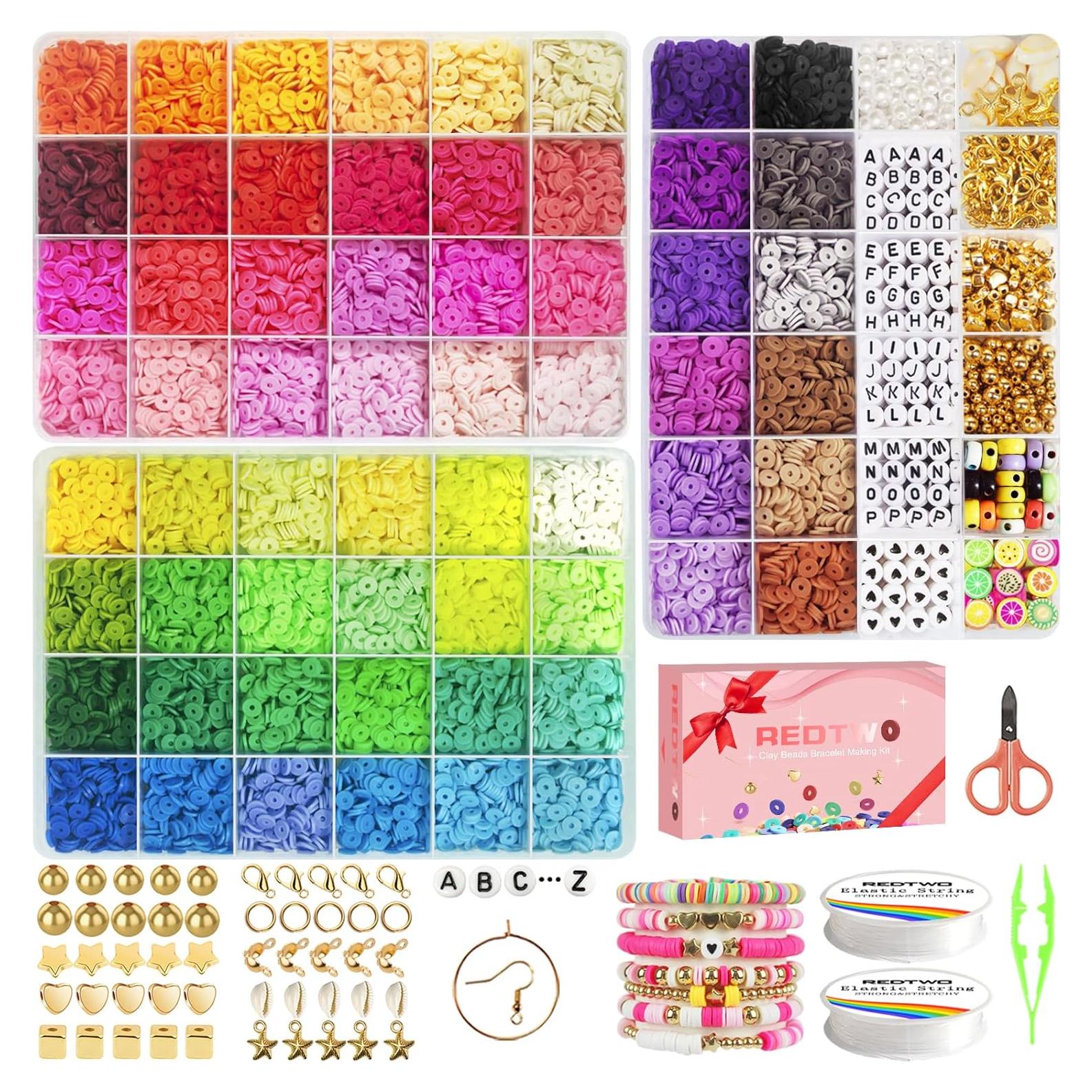 Kit de Fabricación de Pulseras Redtwo - 16000 Piezas de Perlas de Arcilla