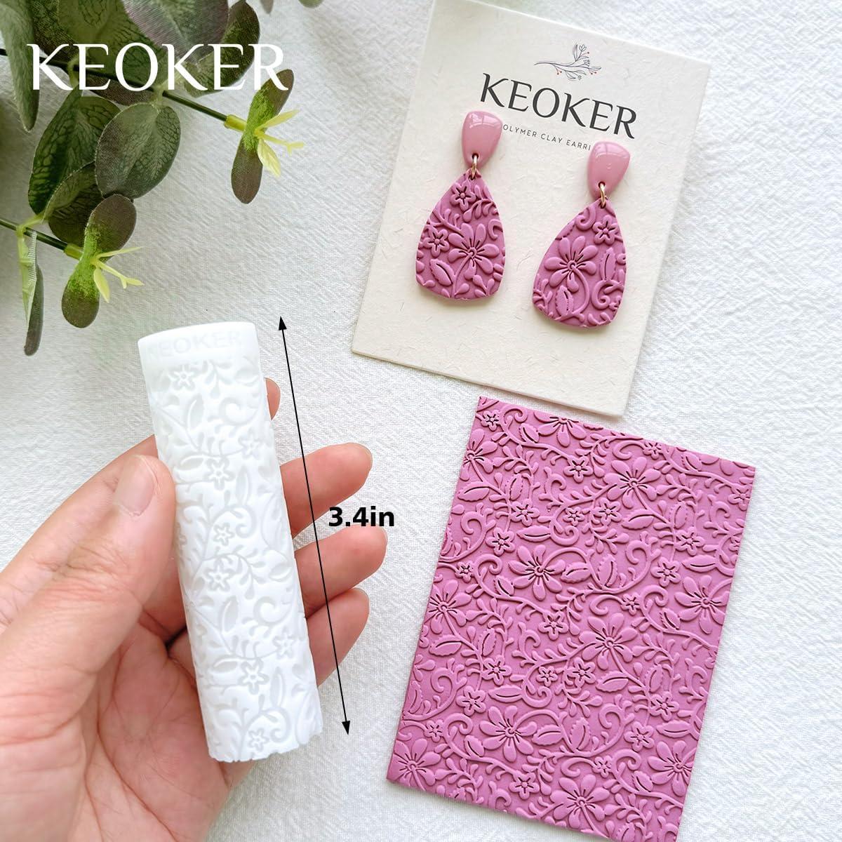 Rodillo de Textura de Arcilla Polimérica KEOKER - Set de 3 Piezas