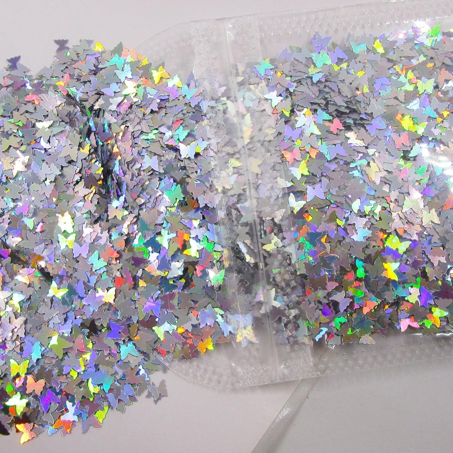 80g Copos de Brillo Chunky Mariposa Holográfica LoveOurHome