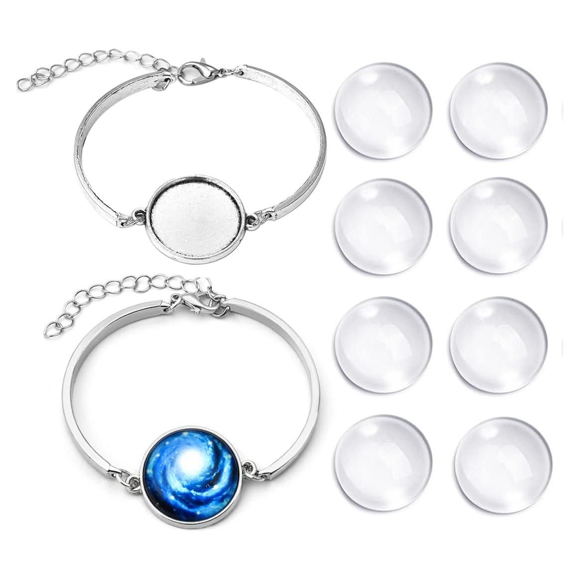 Kit de Pulsera DROLE 20 Piezas Ajustable Plata Antigua 20mm