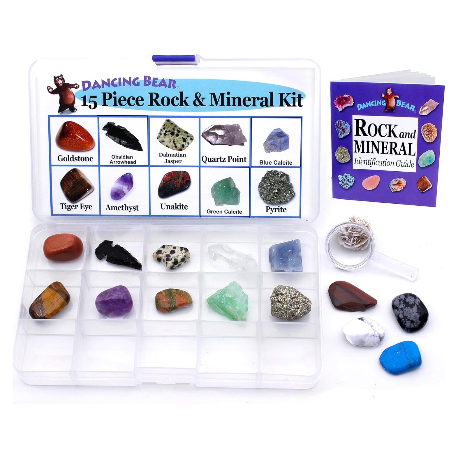 Colección de Rocas y Minerales Oso Danzante 15 Piezas