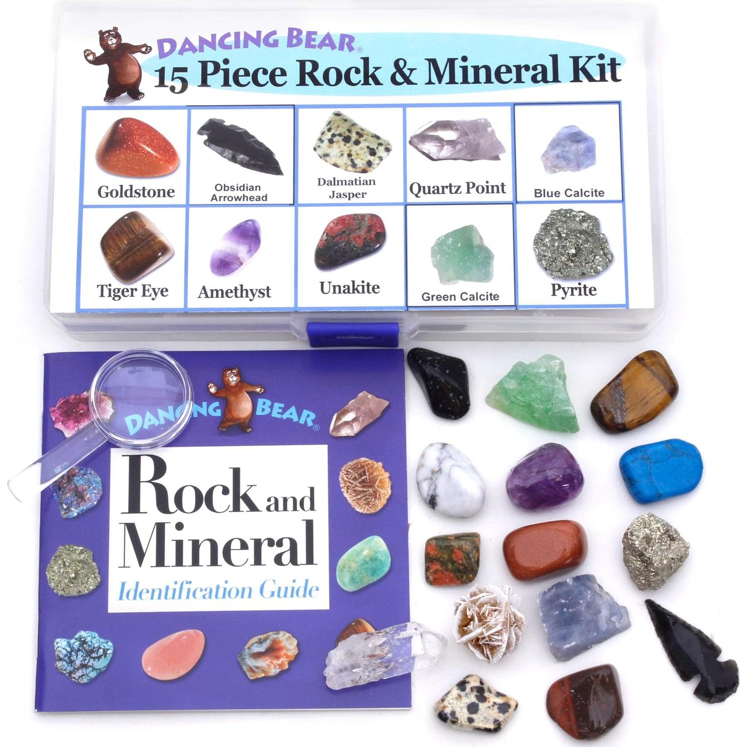 Colección de Rocas y Minerales Oso Danzante 15 Piezas